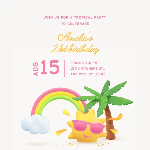 Tropical Luau Invitation